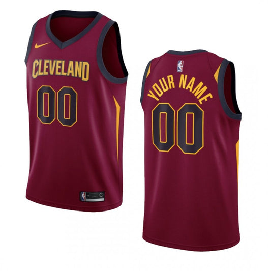 Cleveland Cavaliers Nike Wine Swingman Custom NBA Jersey - Icon Edition