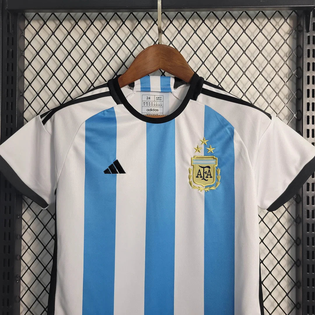 2022 Argentina Home Football Shirt Kids Size