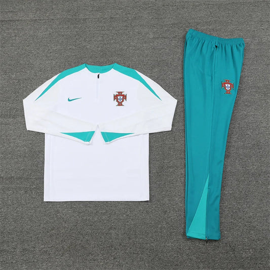 2024/2025 Portugal Half-Pull Tracksuit White