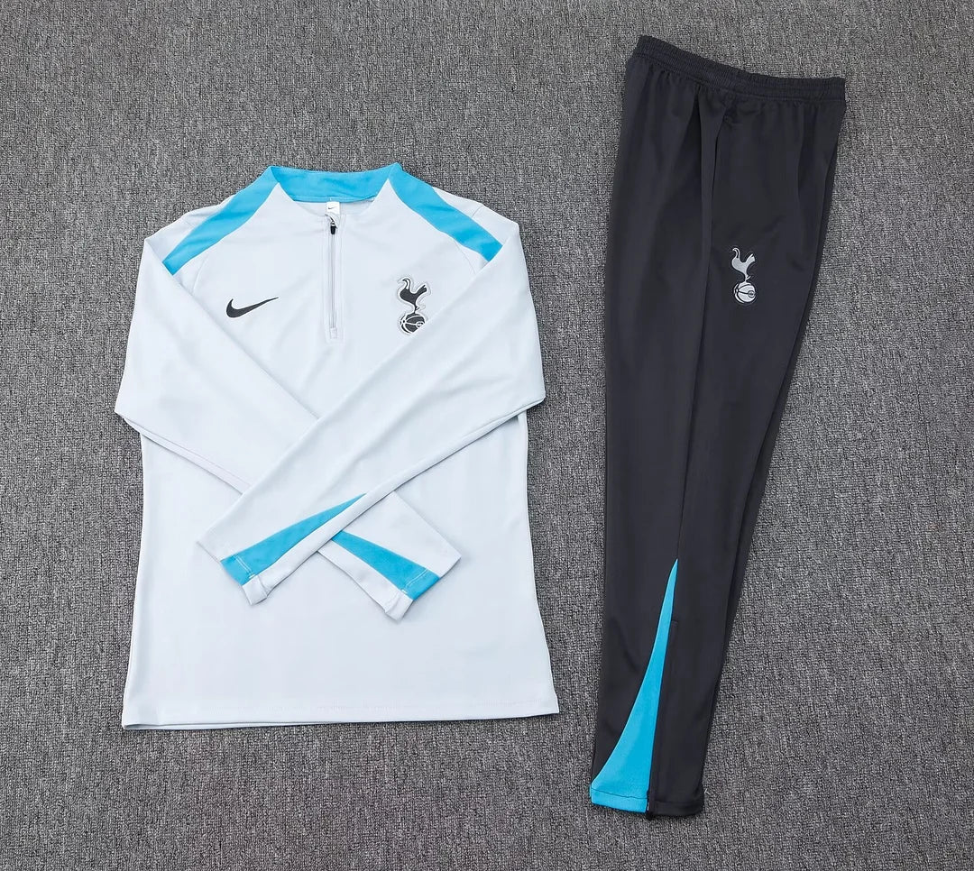 2024/2025 Tottenham Half-Pull Light Grey Tracksuit
