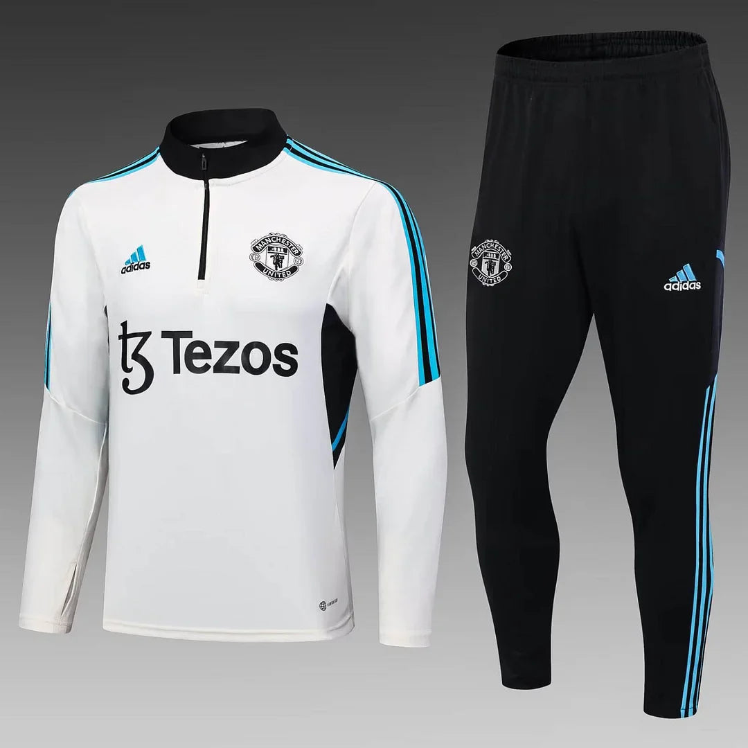 2023/2024 Manchester United Half-Pull White Tracksuit