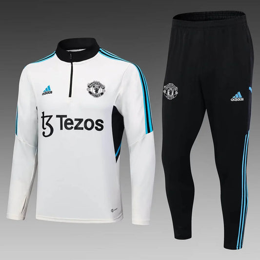 2023/2024 Manchester United Half-Pull White Tracksuit