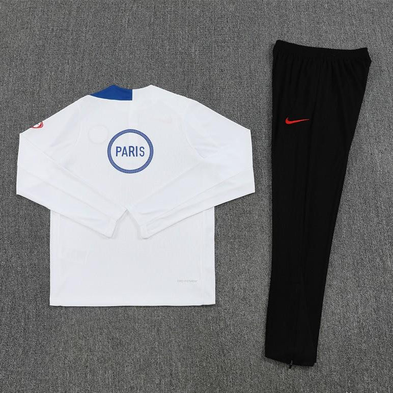 2025/2026 PSG Paris Saint-Germain White Half-Pull Tracksuit