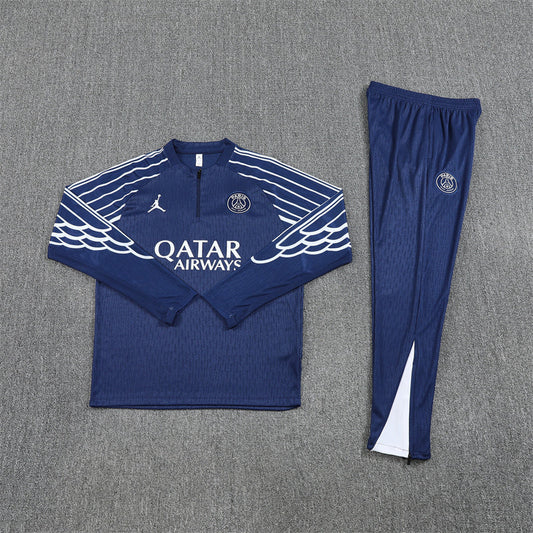 2025/2026 PSG Paris Saint-Germain Blue Half-Pull Tracksuit