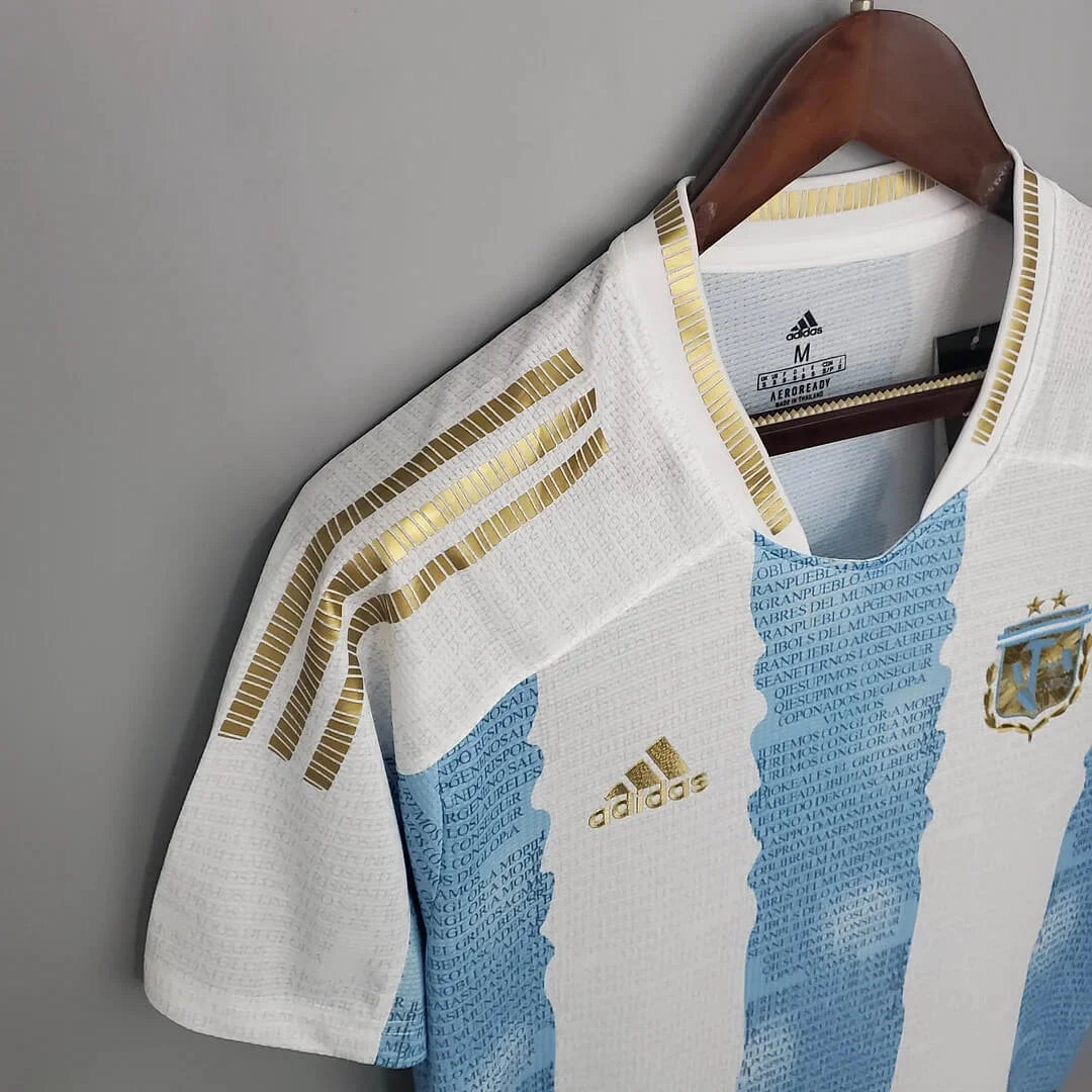 2021 Retro Argentina Soccer Jersey Maradona Special Emblem Football Shirt