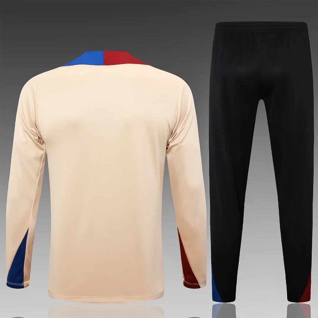 2024/2025 Barcelona Half-Pull Earthy Yellow Tracksuit