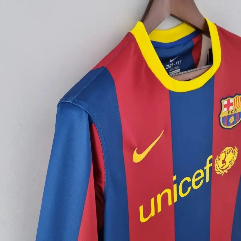 2010/2011 Retro Long Sleeve Barcelona Home Football Shirt