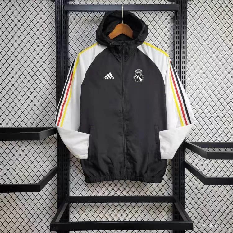 2024/2025 Real Madrid Black/White Windbreaker