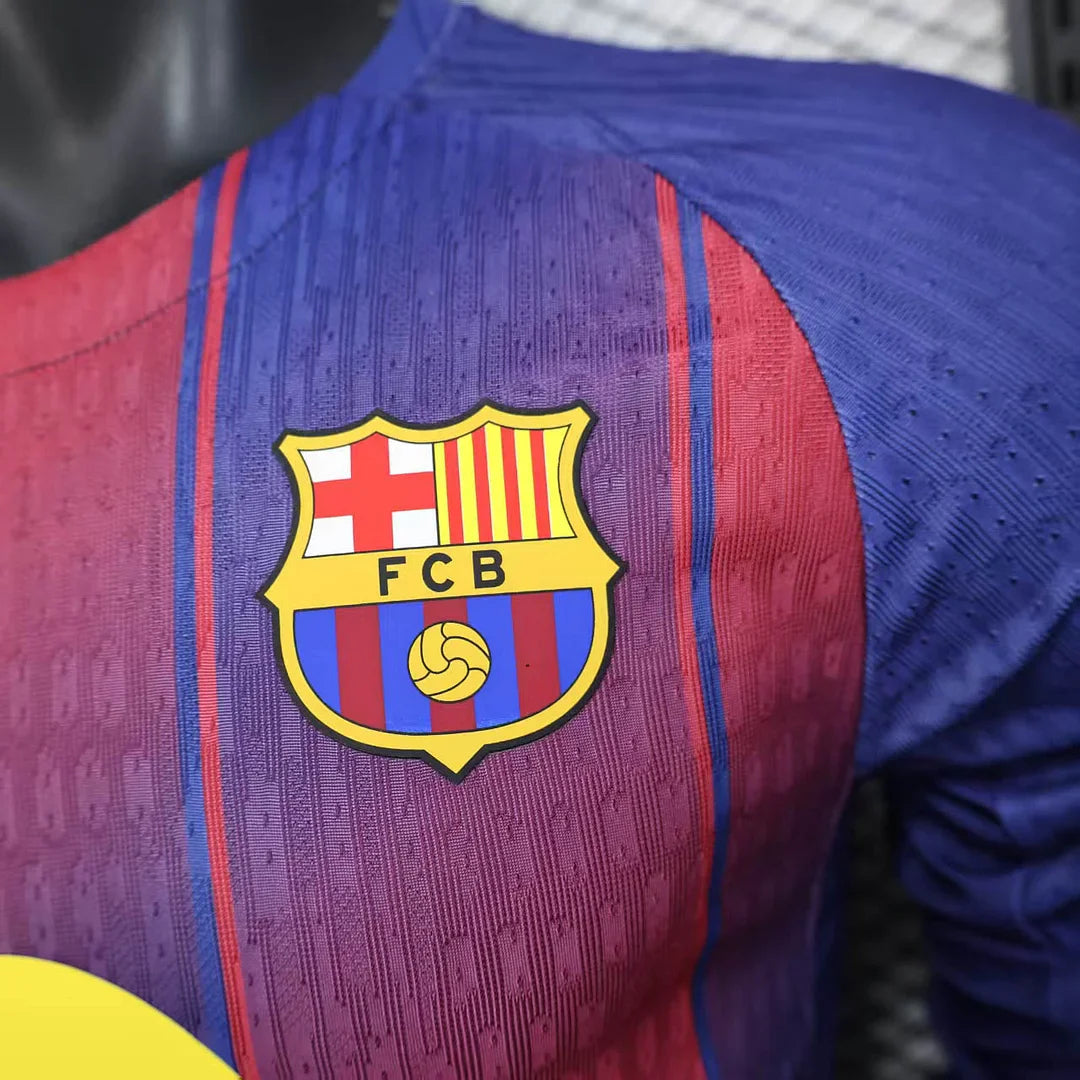 2025/2026 Long Sleeve Barcelona Home Football Shirt - Player Version