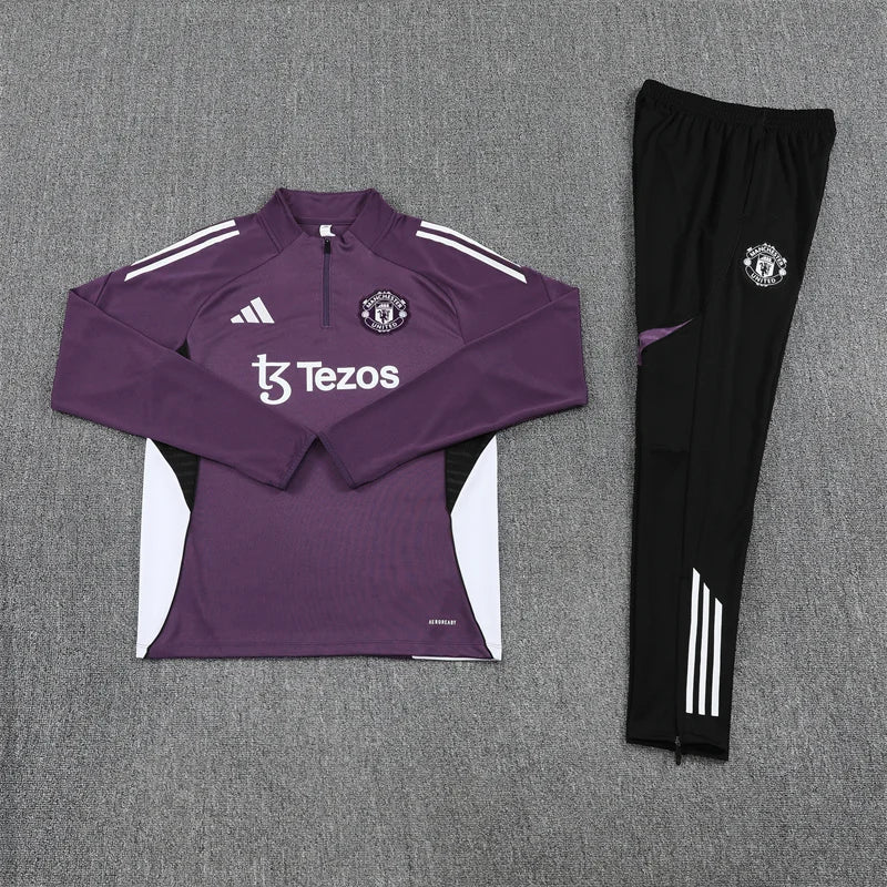 2025/2026 Manchester United Half-Pull Purple Tracksuit