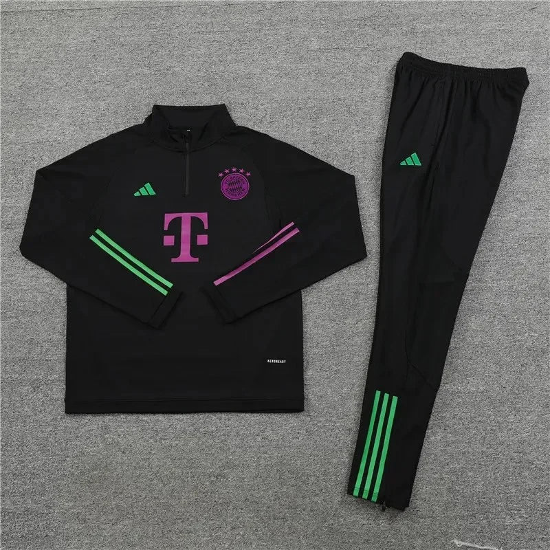 2023/2024 Bayern Munich Half-Pull Black Tracksuit