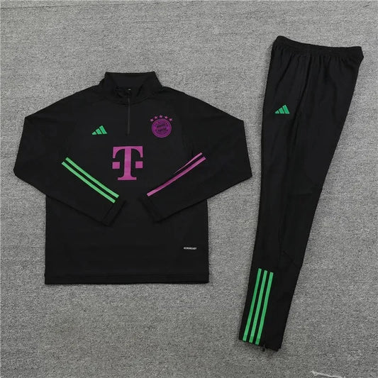 2023/2024 Bayern Munich Half-Pull Black Tracksuit