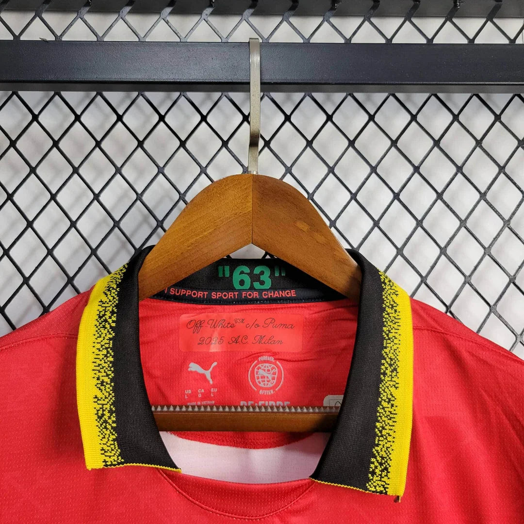 2024/2025 AC Milan x OFF-WHITE Red Football Shirt