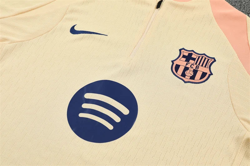 2025/2026 Barcelona Beige Half-Pull Tracksuit