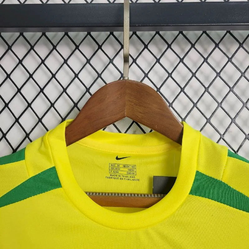 2002 Retro Brazil Home Football Shirt Kids Size