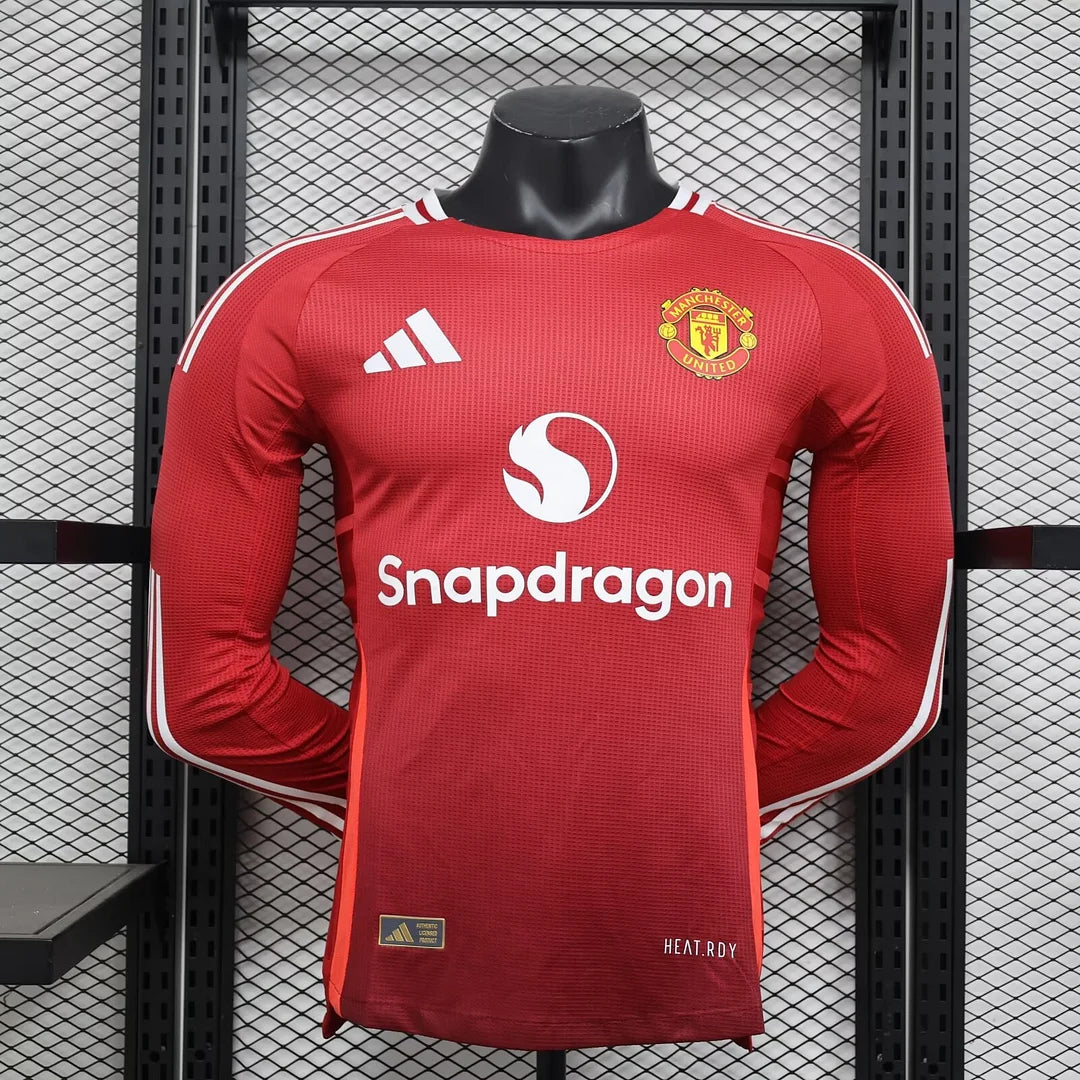2024/2025 Long Sleeve Player Version Manchester United Home Football Shirt
