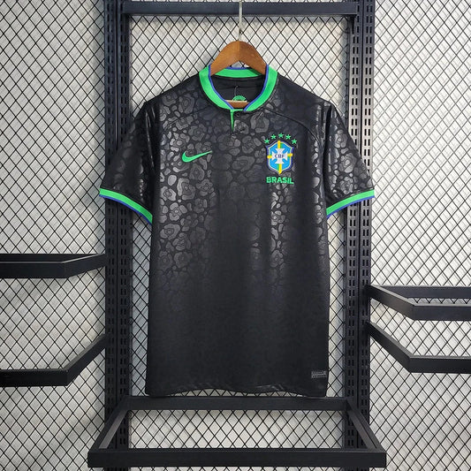 2024 Brazil Black Leopard Special Edition Football Shirt