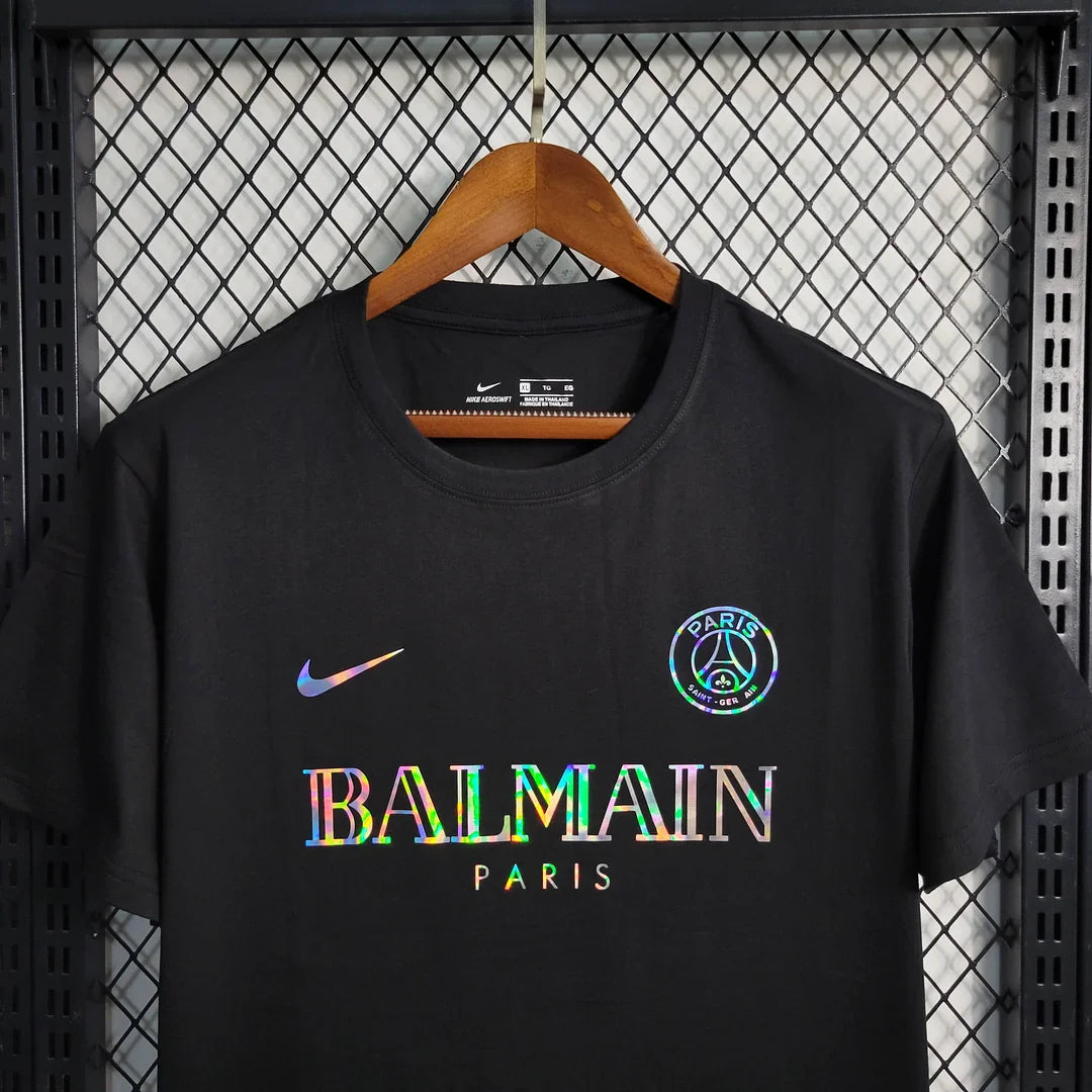2023/2024 Paris Saint-Germain Black Balmain Shirt