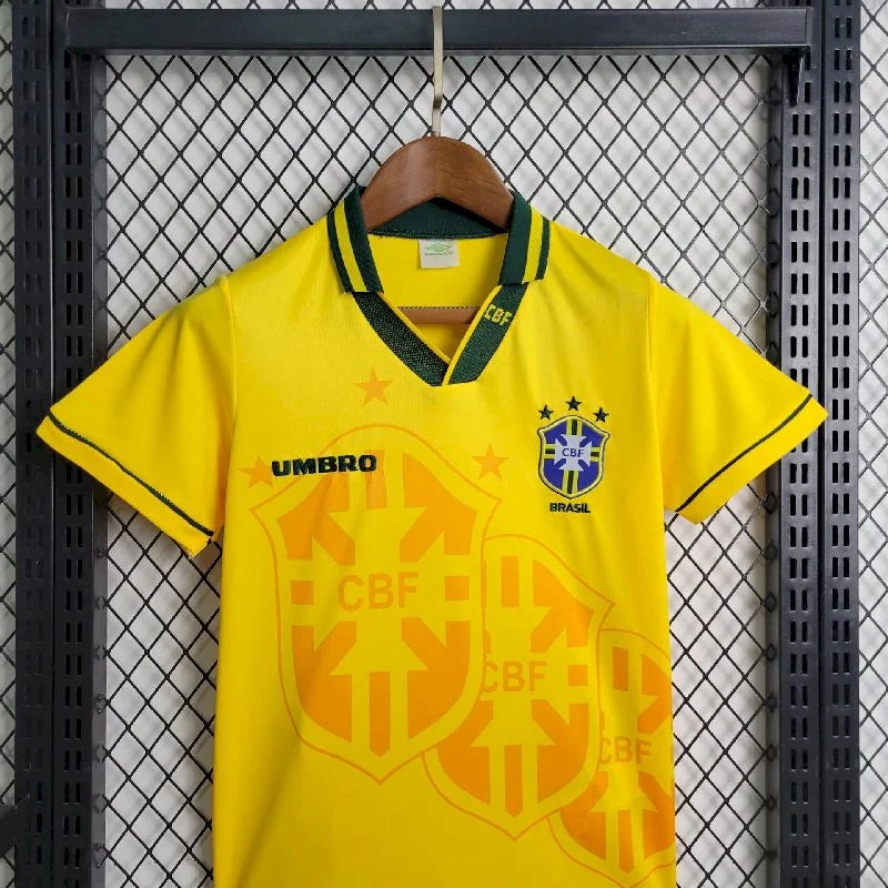 1994 Retro Brazil Home Football Shirt Kids Size