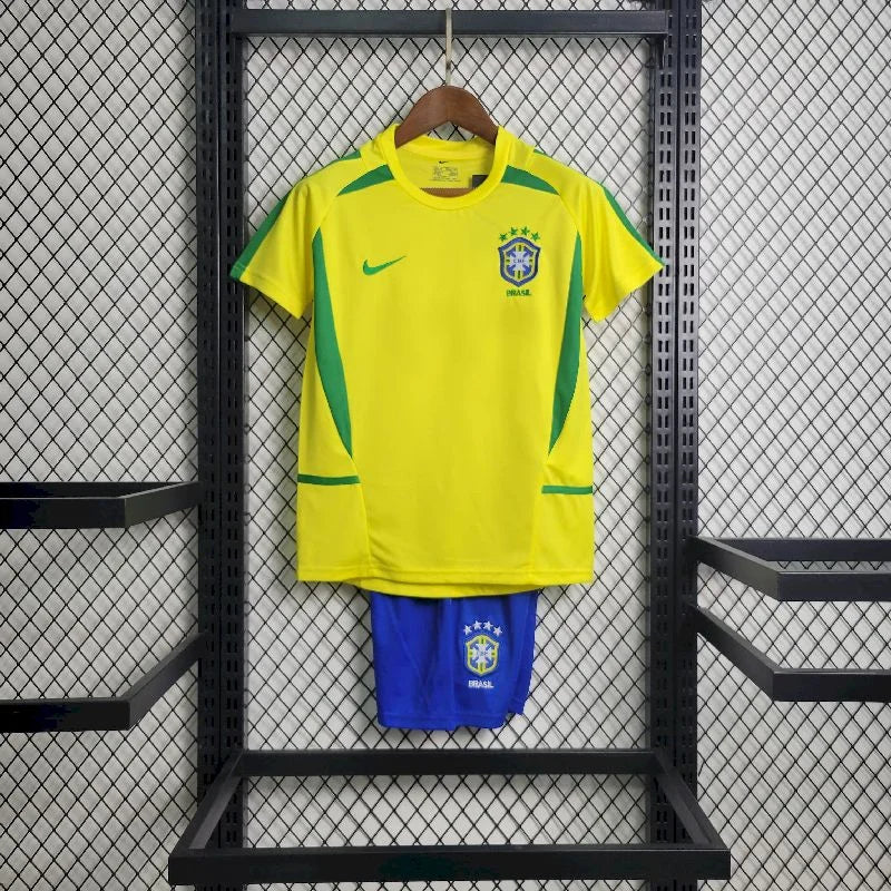 2002 Retro Brazil Home Football Shirt Kids Size