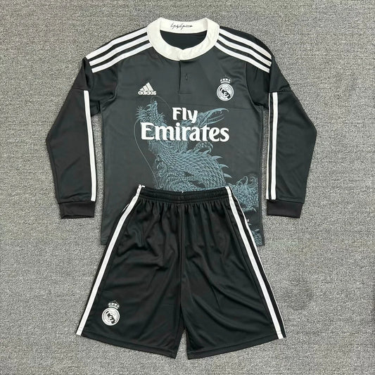 2014/2015 Retro Long Sleeve Real Madrid Third Away Football Shirt Kids Size