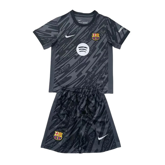 2024/2025 Barcelona Black Goalkeeper Football Shirt Kids Size