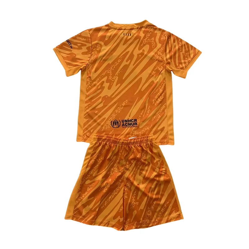 2024/2025 Barcelona Orange Goalkeeper Football Shirt Kids Size