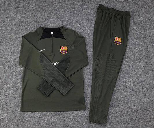 2023/2024 Barcelona Half-Pull Green Tracksuit