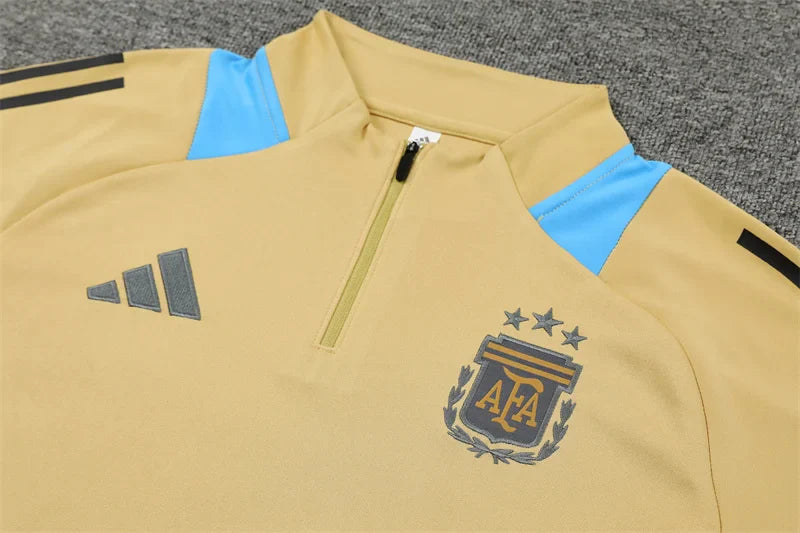 2024/2025 Argentina Half-Pull Gold Tracksuit