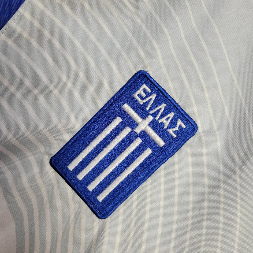 2025/2026 Greece Jacket White and Blue Windbreaker