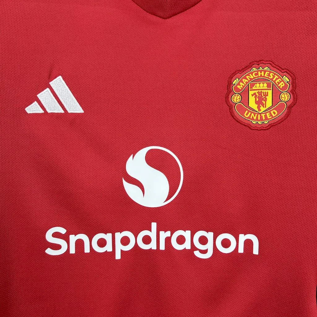 2025/2026 Manchester United Home Football Shirt Kids Size