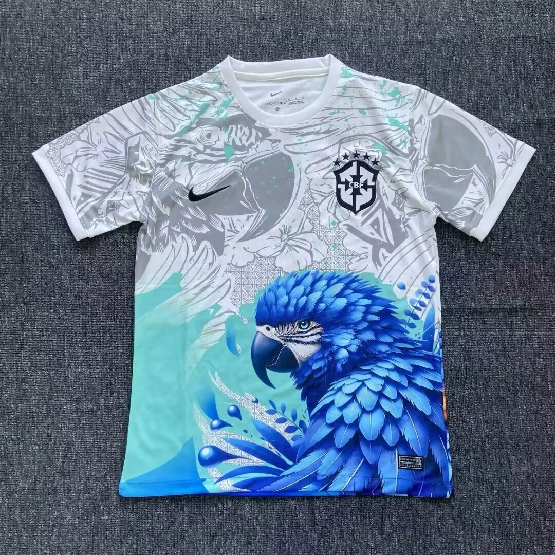 2025/2026 Brazil Special Edition White Blue Bird Football Shirt