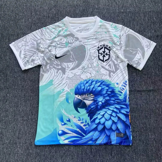 2025/2026 Brazil Special Edition White Blue Bird Football Shirt