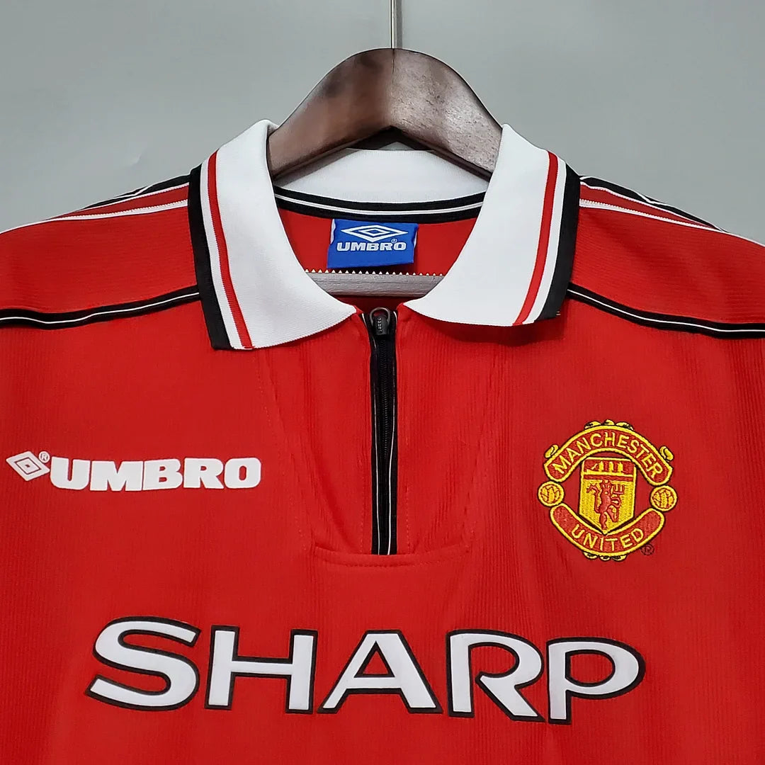 1998-1999 Retro Long Sleeve Manchester United Home Football Shirt