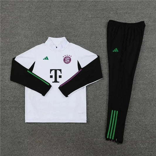 2023/2024 Bayern Munich Half-Pull White Tracksuit