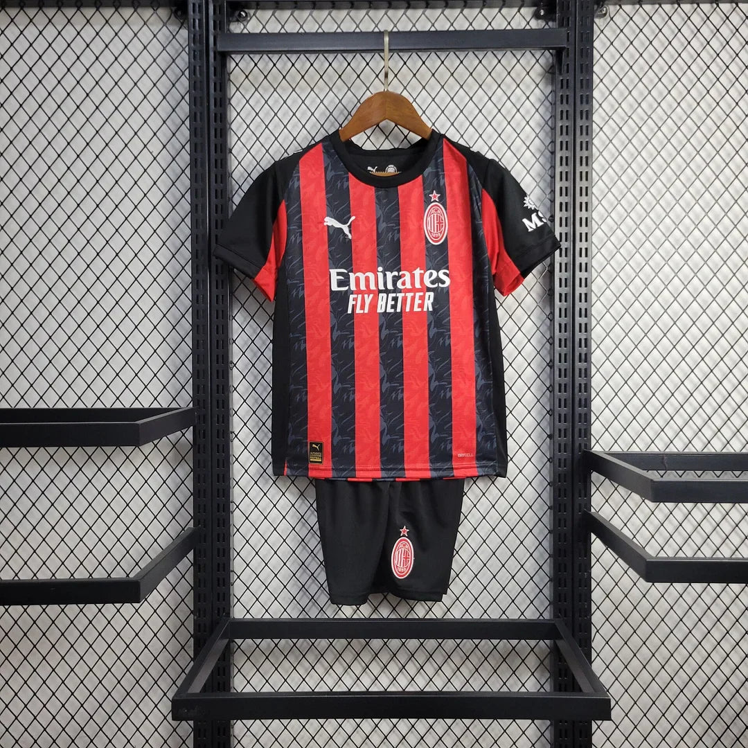2025/2026 AC Milan Home Football Shirt Kids Size