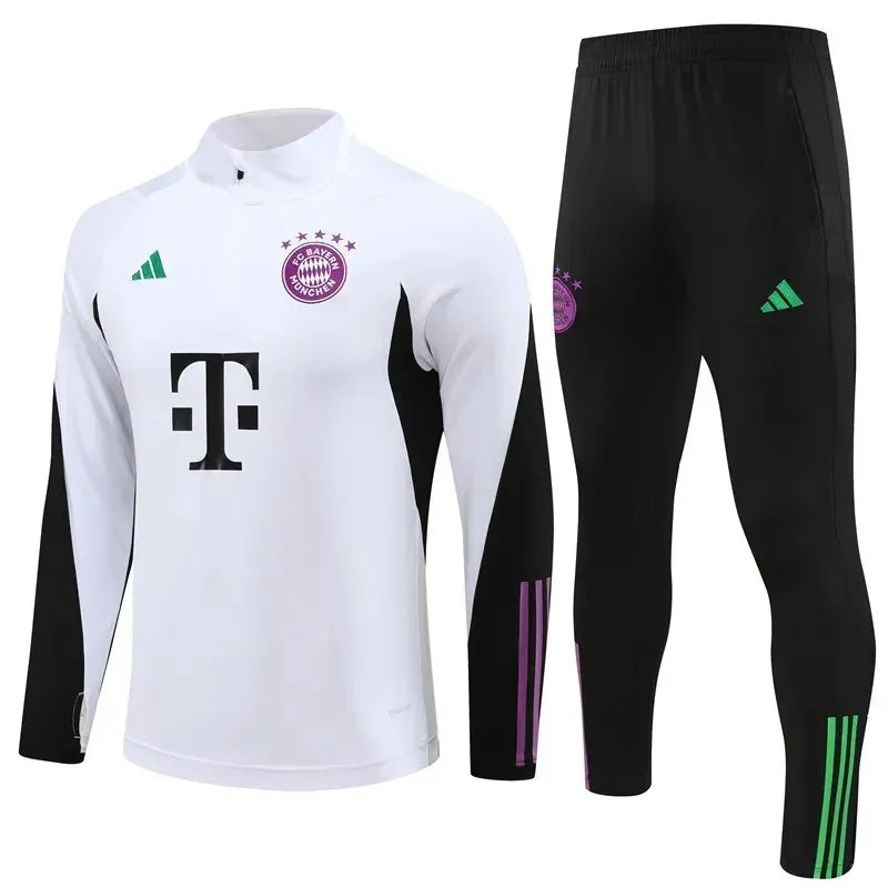 2023/2024 Bayern Munich Half-Pull White Tracksuit