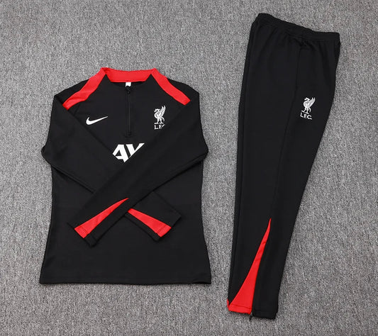2024/2025 Liverpool Half-Pull Black Tracksuit