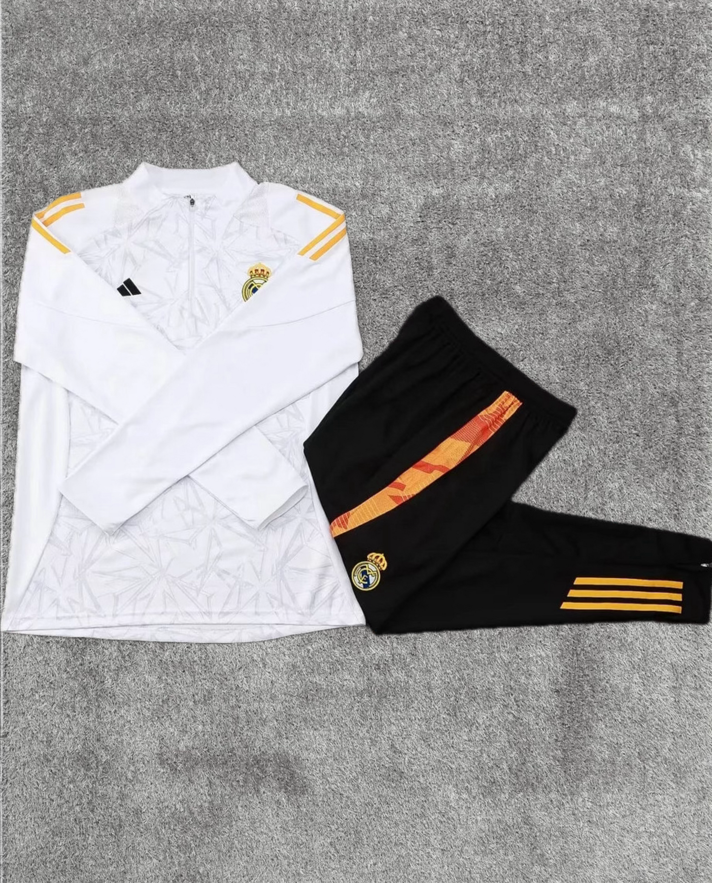 2024/2025 Real Madrid Half-Pull White Tracksuit
