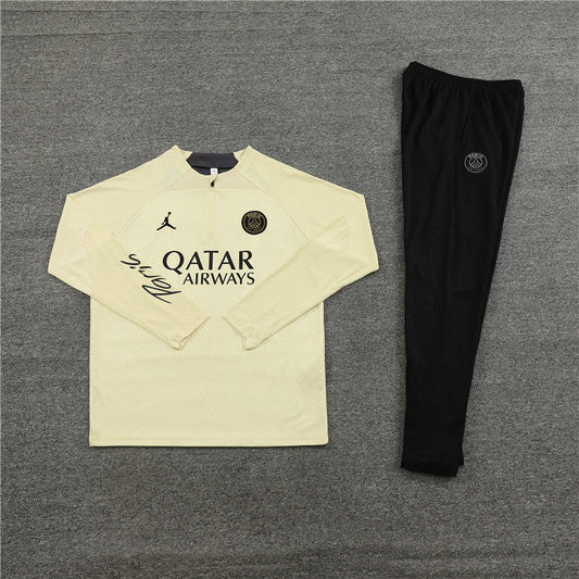 2023/2024 PSG Paris Saint-Germain Beige Half-Pull Tracksuit