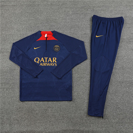 2024/2025 PSG Paris Saint-Germain Dark Blue Half-Pull Tracksuit