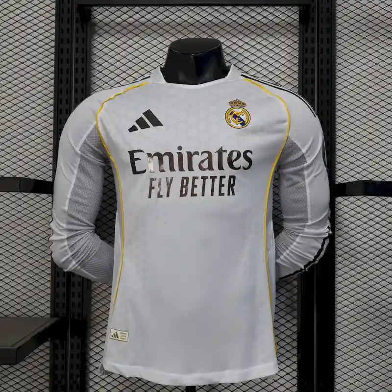 2025/2026 Real Madrid Home Long Sleeves Football Shirt - Player Version
