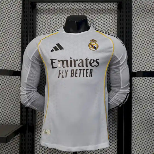 2025/2026 Real Madrid Home Long Sleeves Football Shirt - Player Version