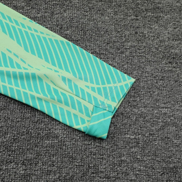 2024 Brazil Green Blue Half-Pull Tracksuit