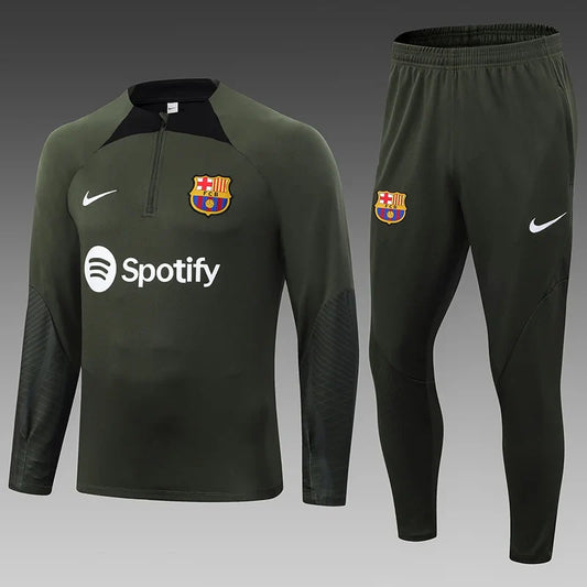 2023/2024 Barcelona Half-Pull Green Tracksuit