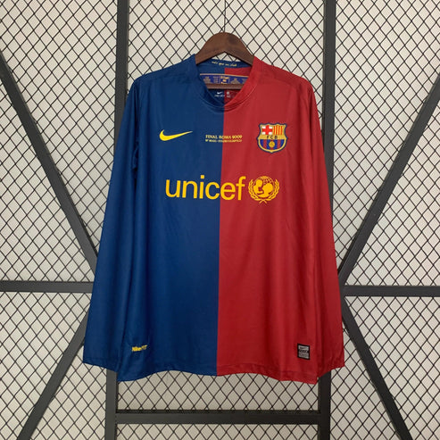 2008/2009 Retro Long Sleeve Barcelona Football Shirt Home Champions League