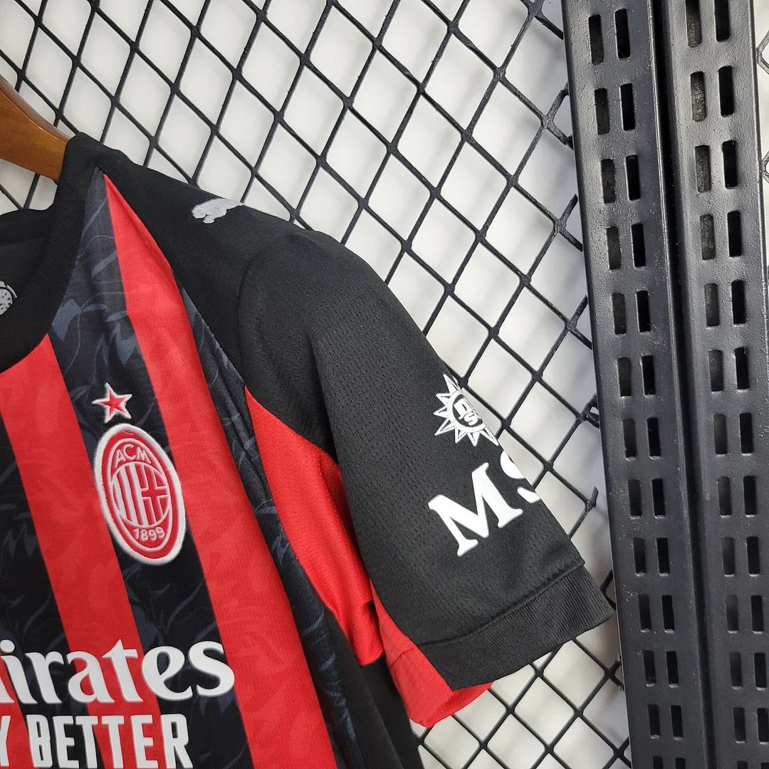 2025/2026 AC Milan Home Football Shirt Kids Size