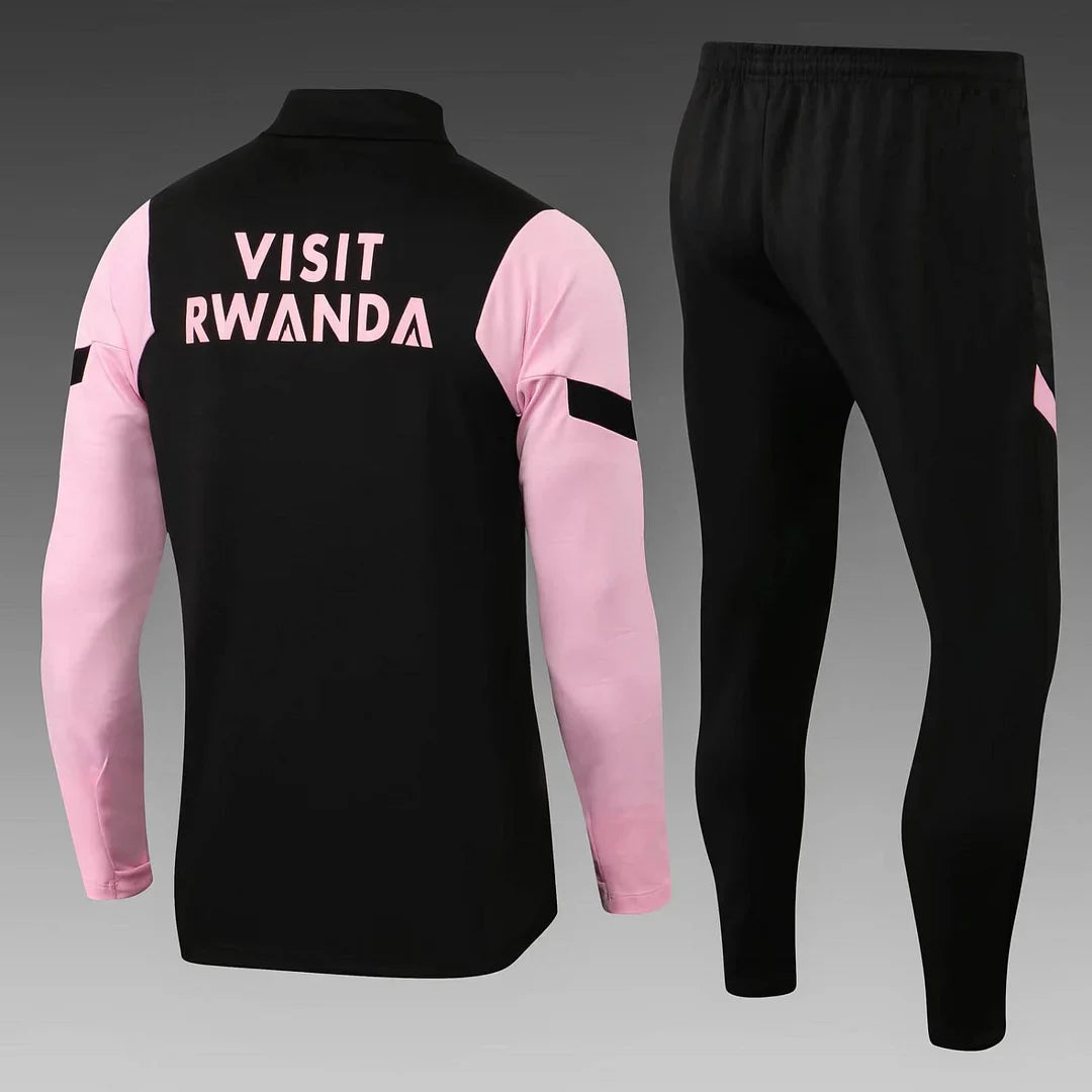 2021/2022 Psg Paris Saint-Germain Half-Pull Black Pink Sleeves Tracksuit