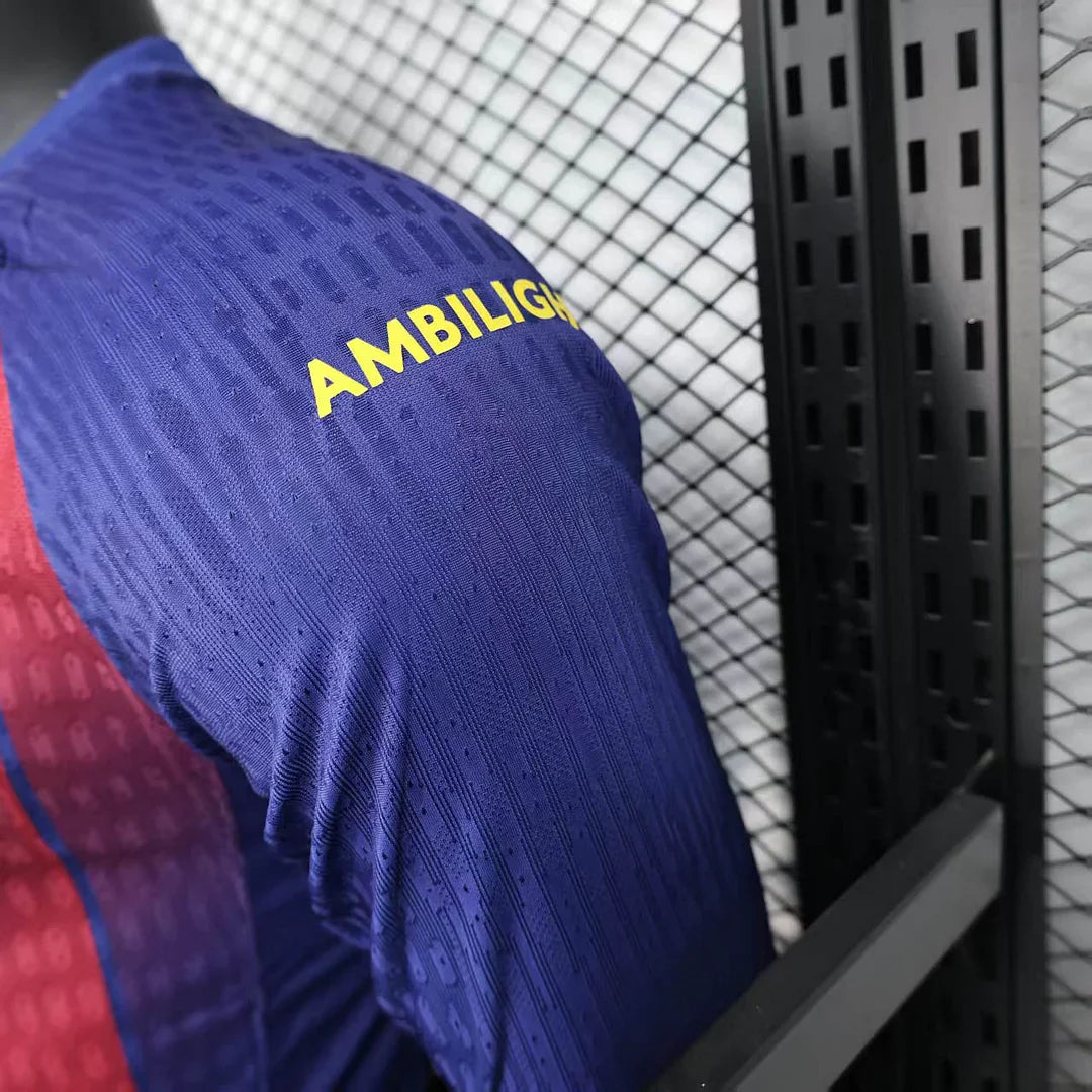 2025/2026 Long Sleeve Barcelona Home Football Shirt - Player Version