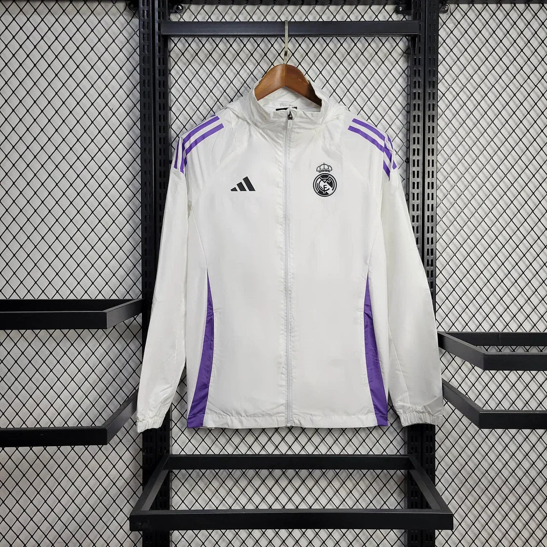 2025/2026 Real Madrid Jacket White Windbreaker